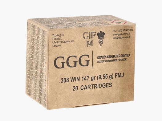 .308 Win GGG FMJ GPX11 147gr/9,55g (1009156)