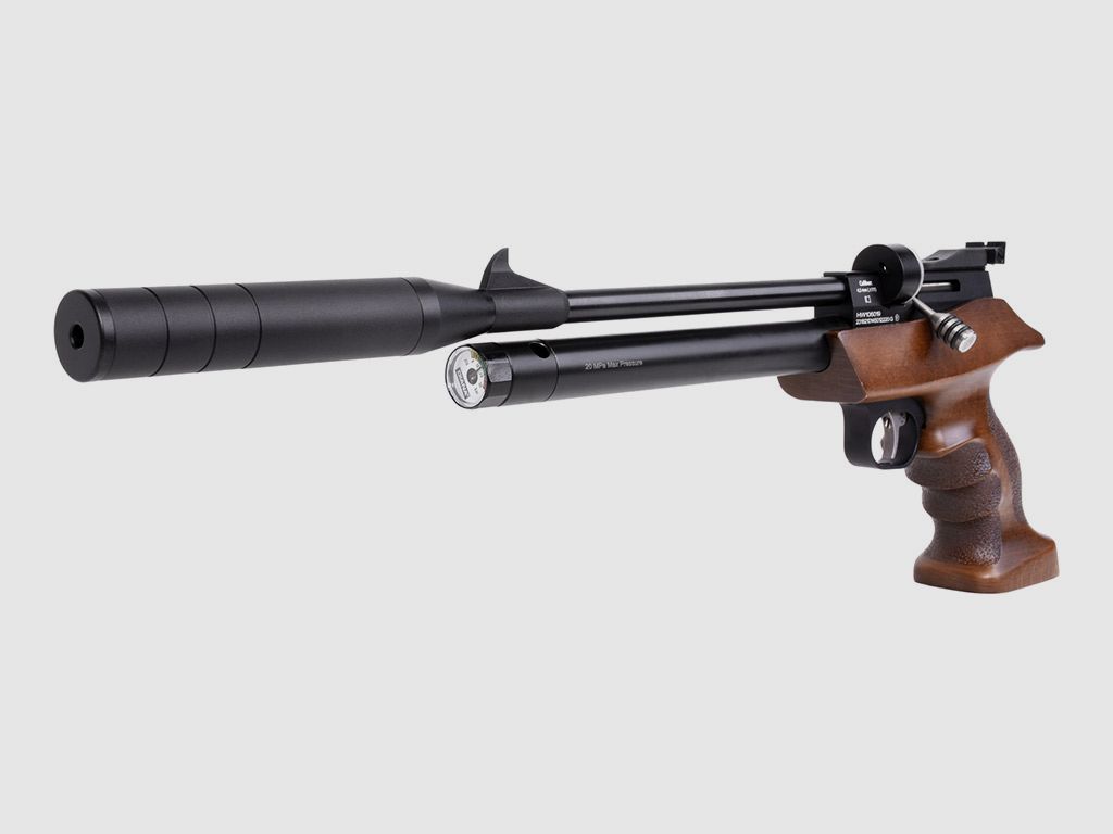 Pressluftpistole Diana bandit Holz Matchgriff mit Fischhaut SchalldĂ¤mpfer Kaliber 5,5 mm Diabolo (P18)
