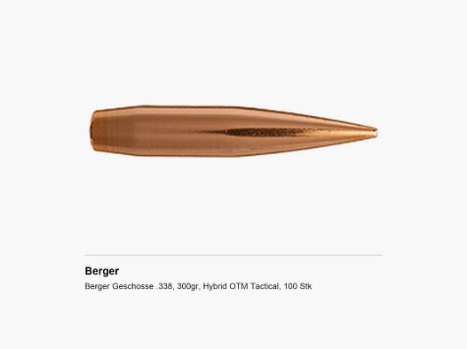 Berger Geschosse .338, 300gr, Hybrid OTM Tactical, 100 Stk
