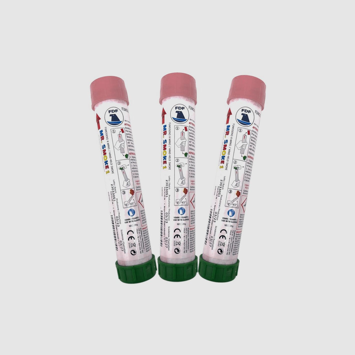 Fumogeno T1 V°D colore Rosa 3 pz, immagine 1 di 2