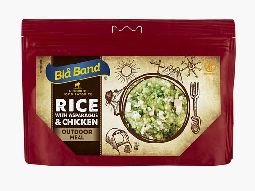 Blå Band Reis mit Spargel und Huhn