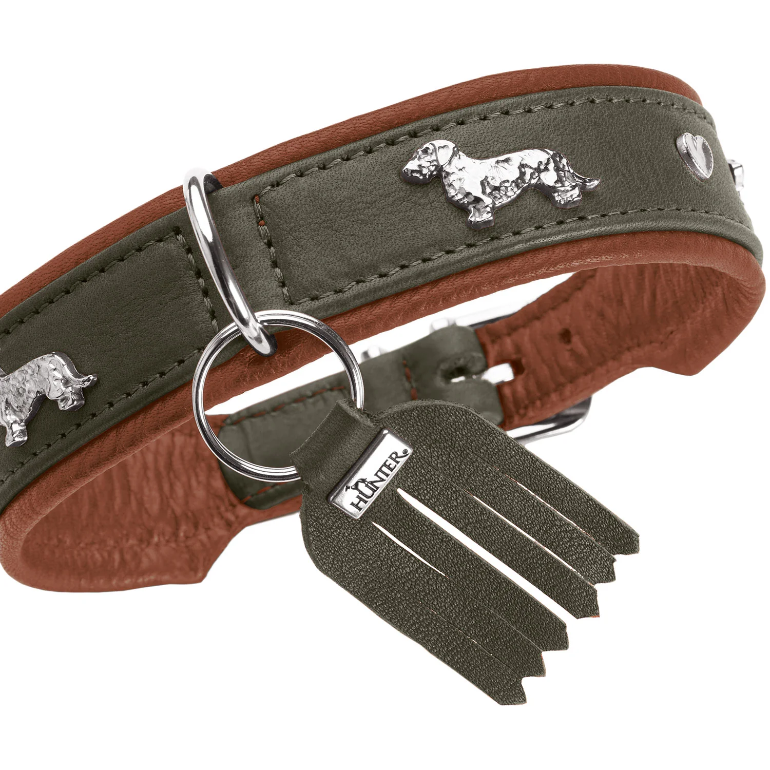 Collare Hunter Teckel Monaco in Verde/Cognac, immagine 3 di 6