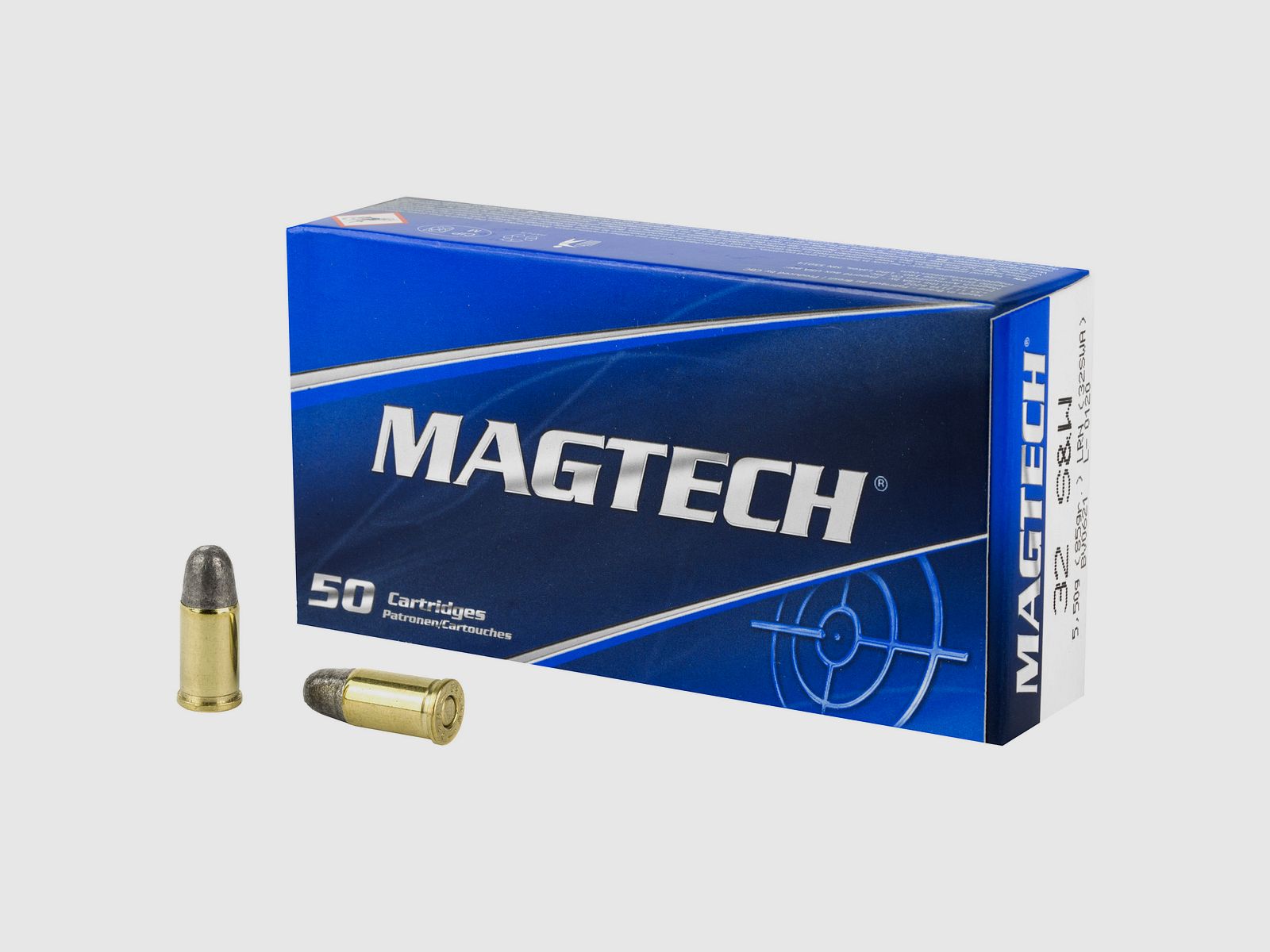 Magtech – 32 S&W LRN / balle pleine / 5,5g / 85grs. / 50 pcs.