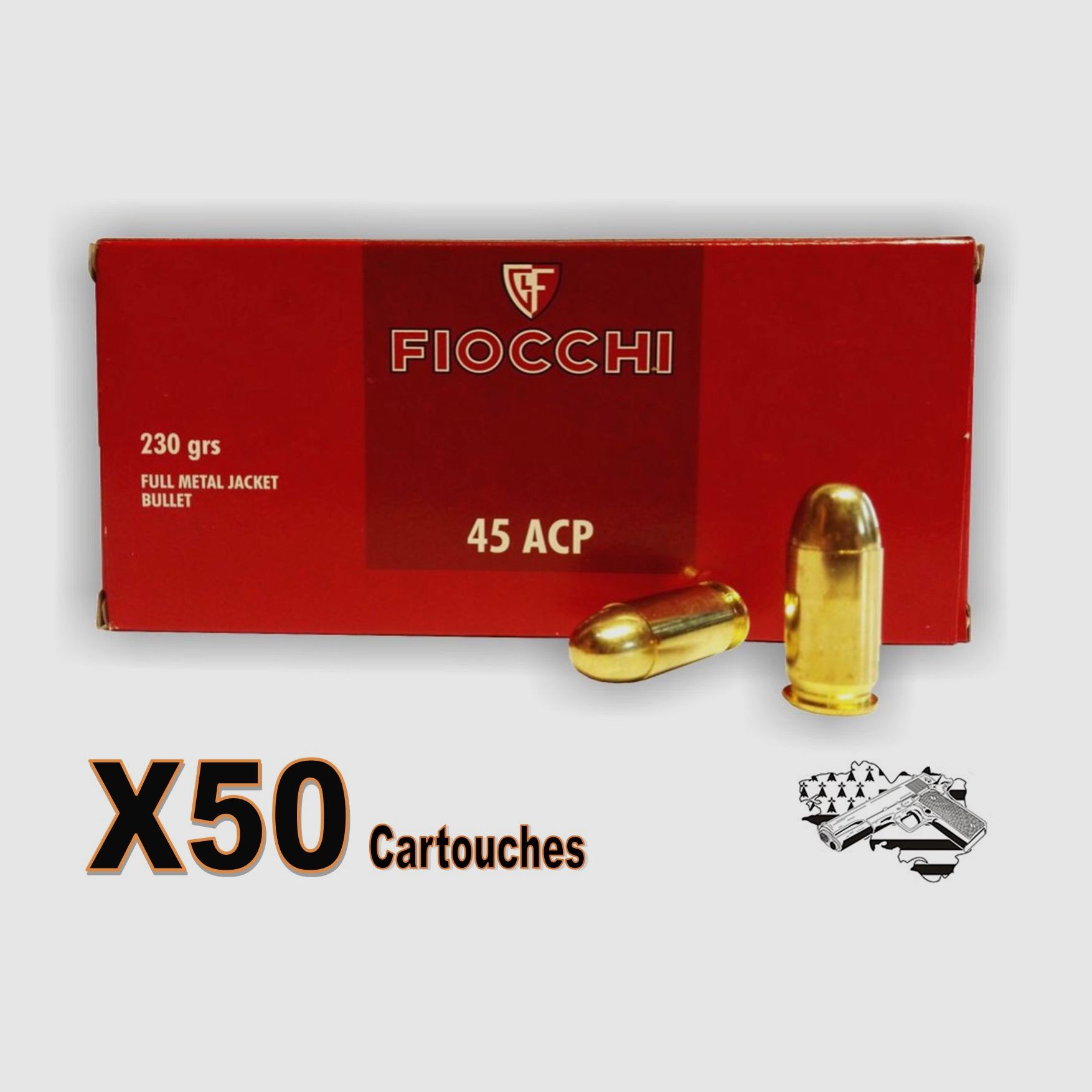 Fiocchi Kal. 45 ACP FMJ 230 grs pro 50, Bild 1 von 2