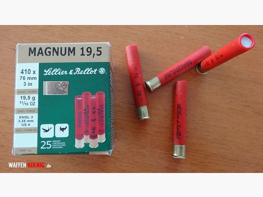 Sellier & Bellot Sellier & Bellot, Schrotpatronen Cal. 410/76 Magnum Schrotgröße 3,25 mm - 19,5g