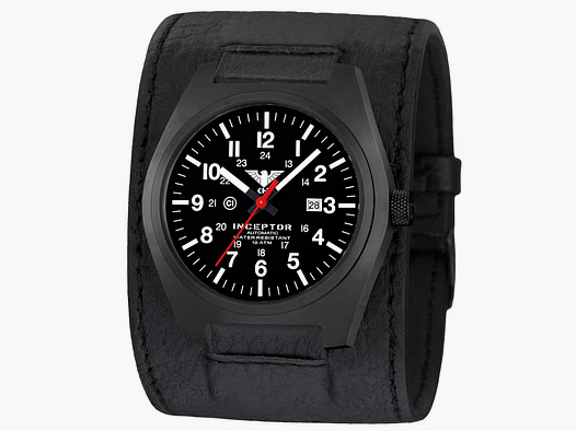 KHS KHS Uhr Inceptor Black Steel Automatic Lederkraftband schwarz