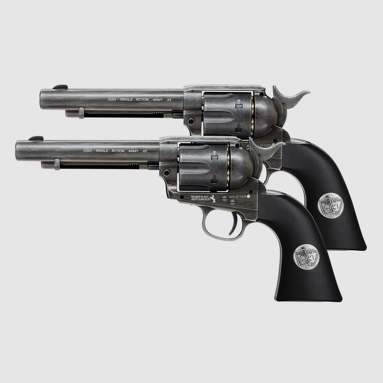 CO2 Revolver Colt Single Action Army SAA Double Aces Duel Set Antik Finish Kaliber 4,5 mm BB (P18)