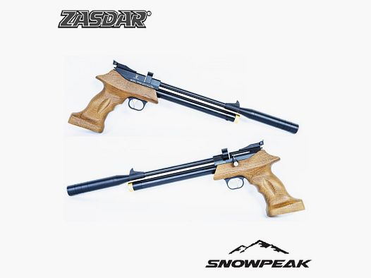 Pistola PCP Snowpeak – Zasdar PP800 multi-tiro con supresor de sonido y Regulador cal.4,5 mm Balines