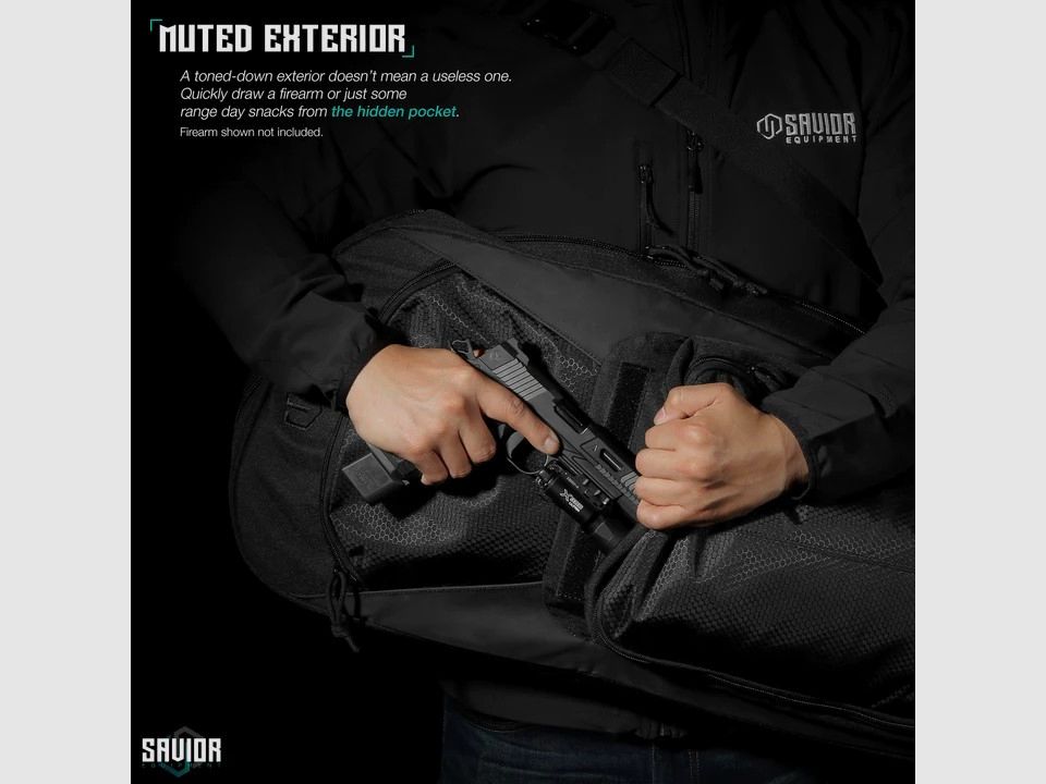 Savior Equipment Covert Low Profile Discreet Soft Tactical SBR Gewehrtasche mit Rucksacktragegurt, Schwarz, 38" lang, Bild 2 von 5