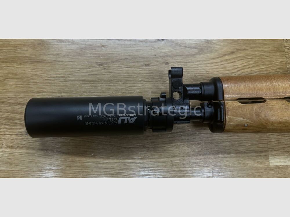 Schalldämpfer für Büchsen auf AK/AKM Basis - ASE UTRA SL6i-BL 9.3/.338 für BoreLock HiPer Short 7.62 Mündungsfeuerdämpfer M14x1 Links - System AK47 AK-47 AKM wie z.B. WBP