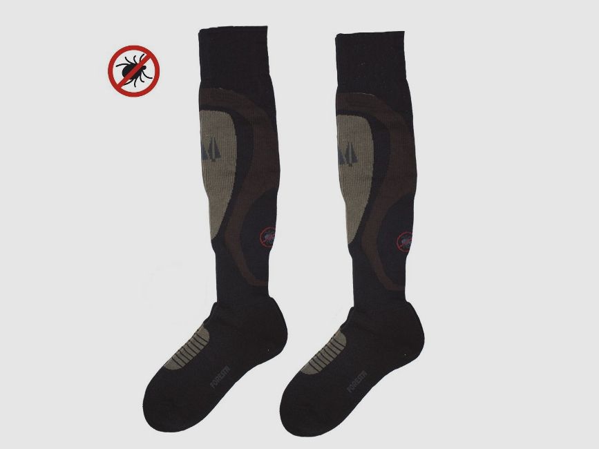 Foresta Anti-Zecken Stützstrumpf Coolmax 41-42 Torf/Schwarz