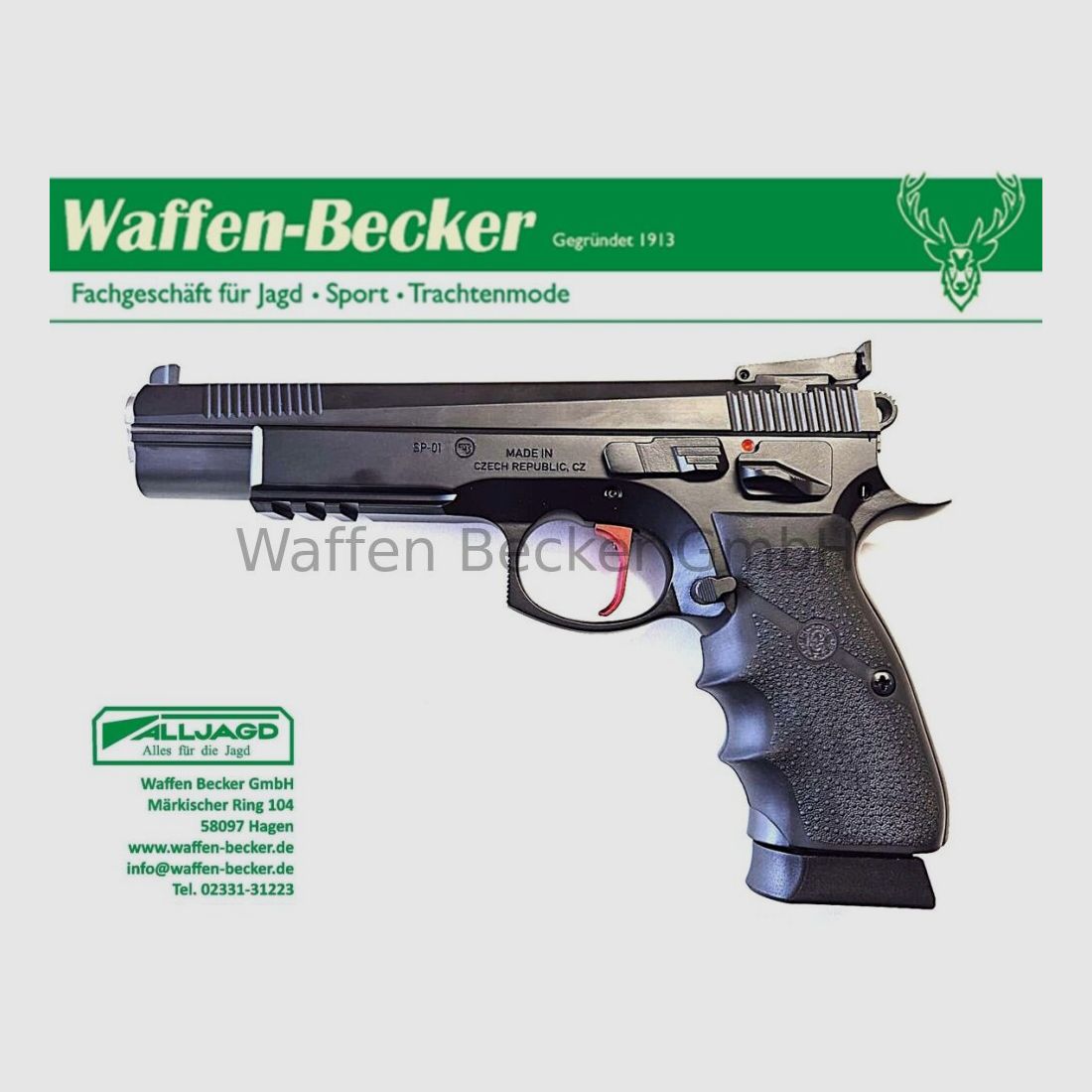 CZ CZ75 SP-01 6.1 SA (Shadow 2 Target) canna da 6" cal. 9mm Luger, immagine 1 di 3