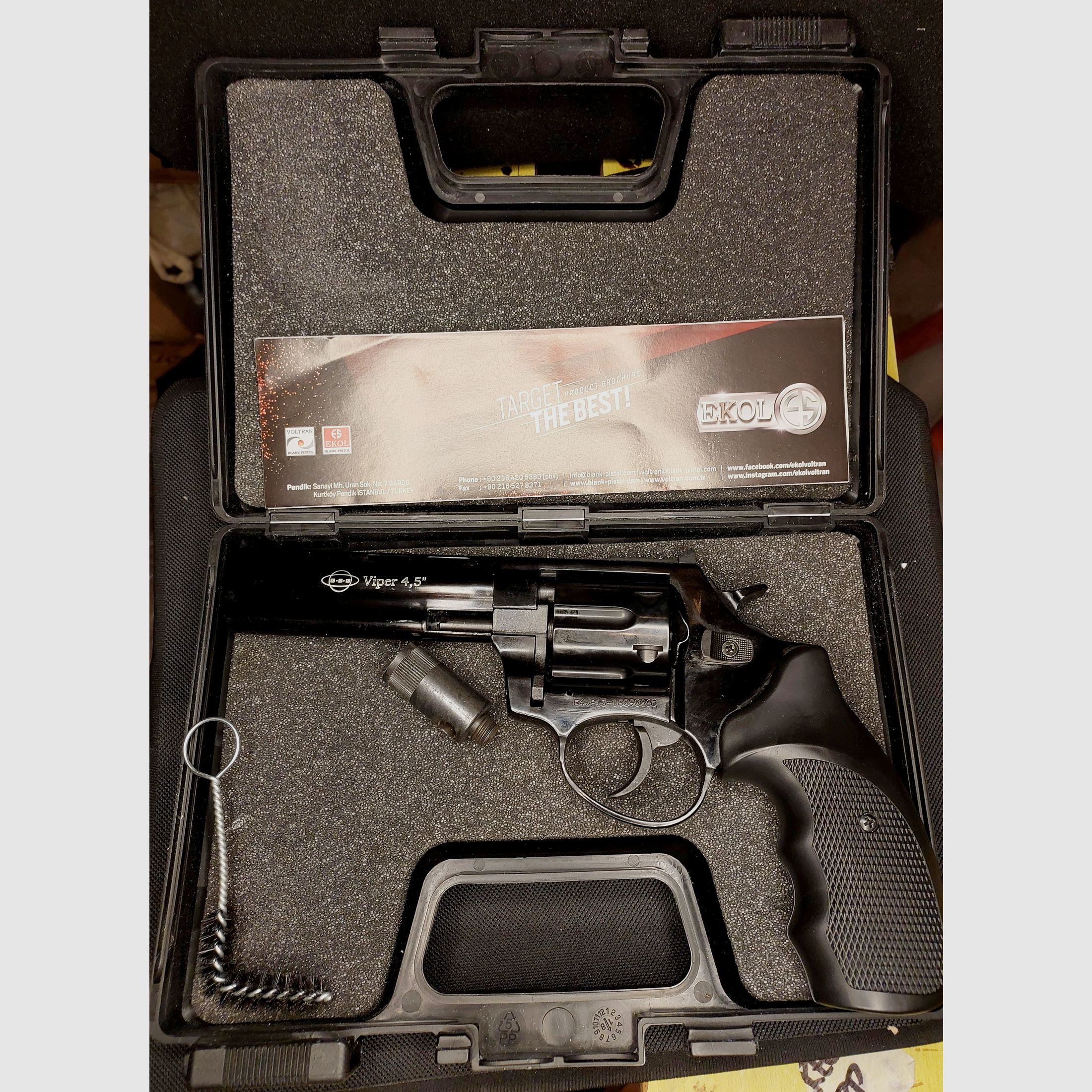 Ekol Viper 4,5 Zoll Schreckschuss Revolver Schwarz 9 mm R.K. (PTB 1003) Stahltrommel