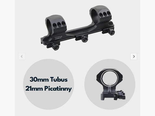 Vector Optics X-Accu Blockmontage für 30mm Tubus, 21mm Picatinny, 20 MOA Vorneigung h= 35mm