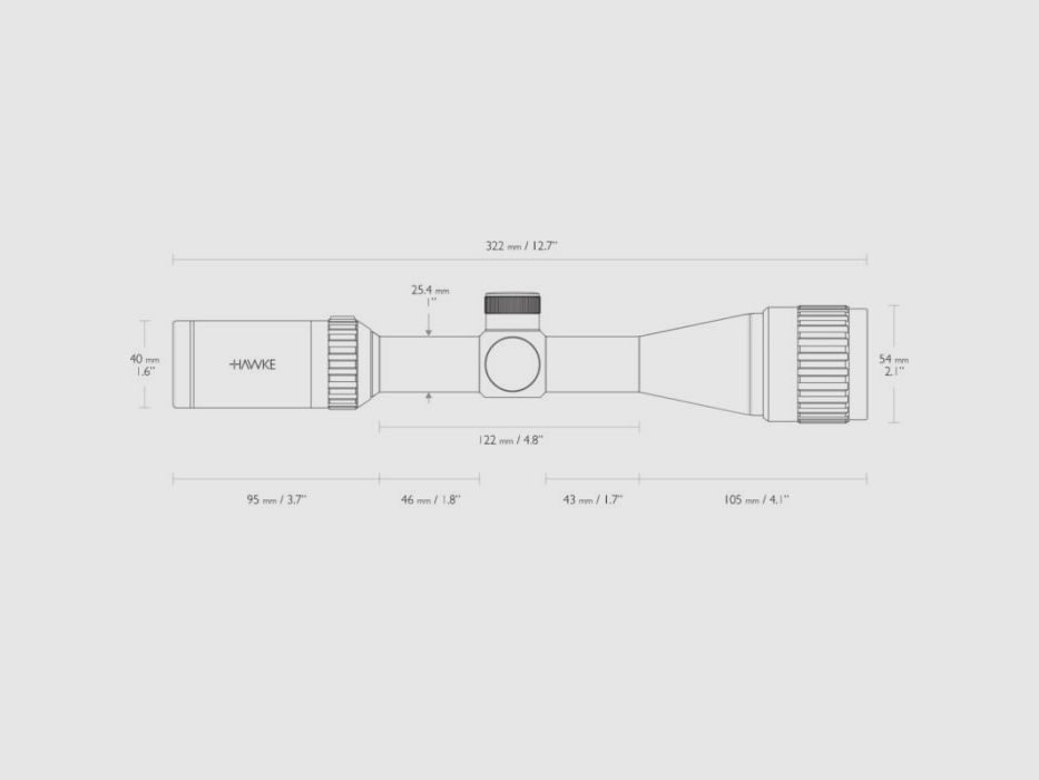 Hawke Zielfernrohr Vantage IR 3-9x40 AO Mil Dot 1", Bild 7 von 8