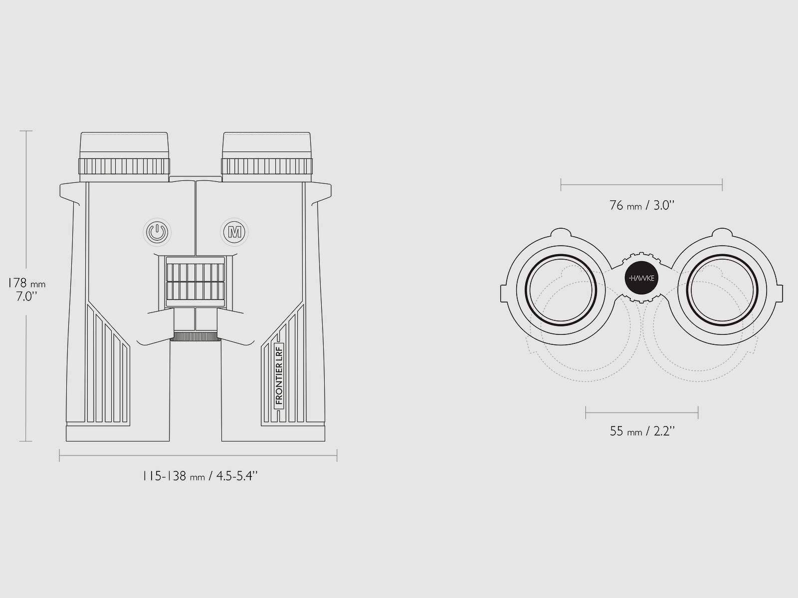 HAWKE 38615 Frontier LRF binoculars 10X42 green