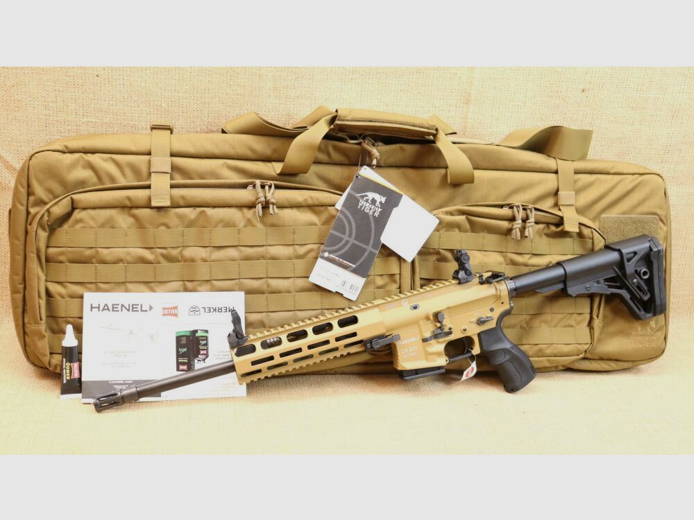 Haenel CR223 in Farbe Sand, inkl. Tasmanian Tiger Rifle Bag, sofort lieferb .223Rem