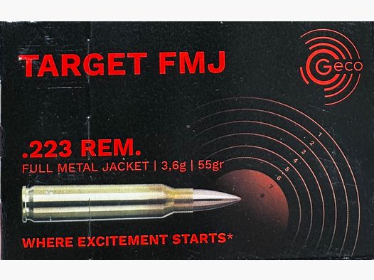 Geco .223rem FMJ 55grs SCHWEIZER FERTIGUNG - 1000 Schuss