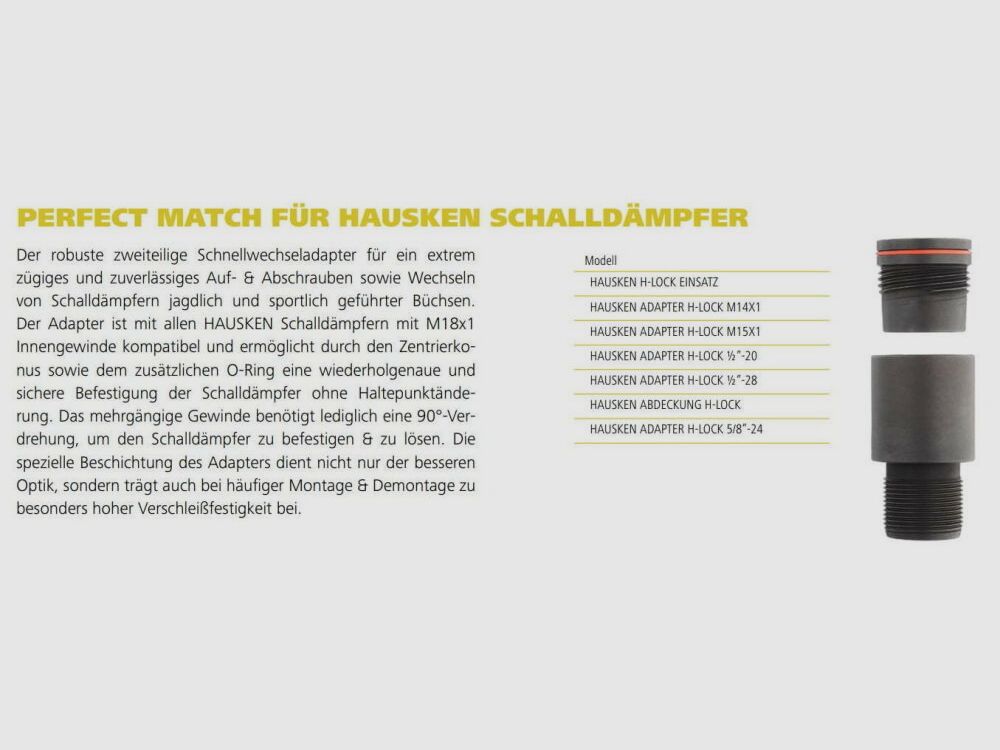 Hausken H-Lock Schalldämpfer EINSATZ
