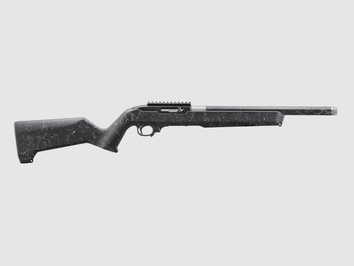 RUGER 10/22® Carbon Fiber .22 LR 16.1″/41 cm Textured White Speckle Black Magpul Moe X-22, image 3 of 8