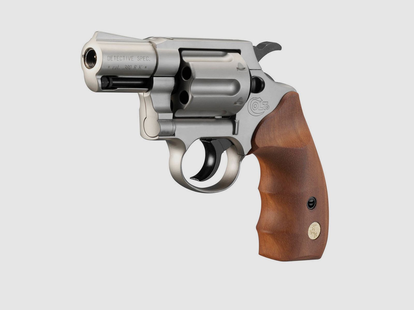 Umarex 344.02.49 - Colt Detective Special NKL-WD 9mm R.K.6R - Nickel Finish Holzgriffschalen