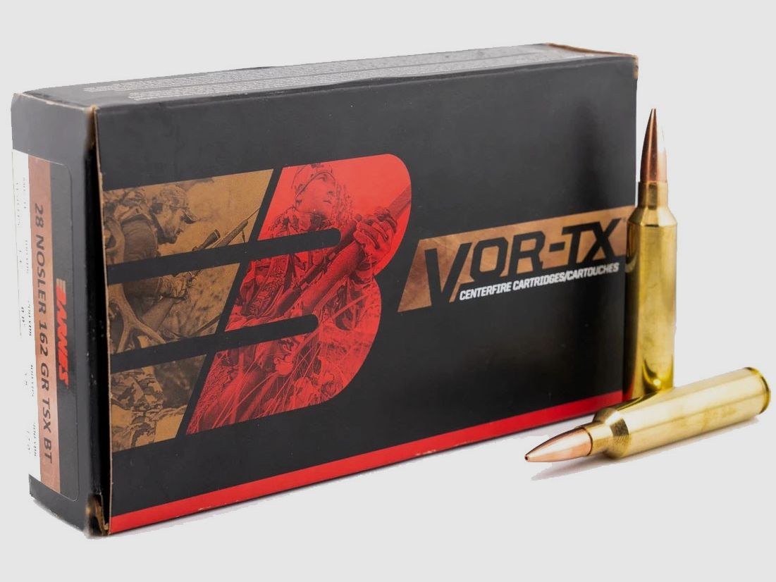 MUNITIONS DE FUSIL BARNES VOR-TX TSX – 28 Nosler – 162 grains