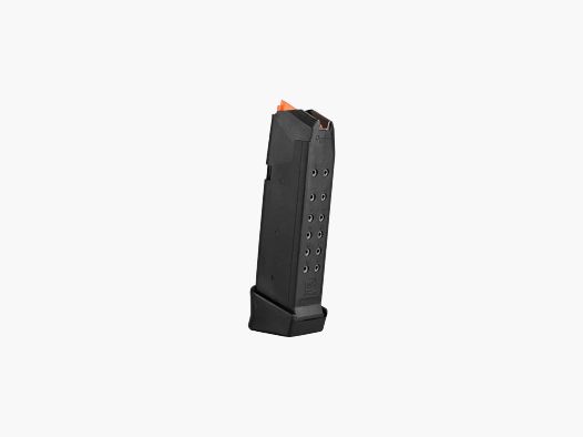 Glock 19 Gen5 Ersatzmagazin Kal. 9mm Luger 17 Schuss, Schwarz mit Orange Follower