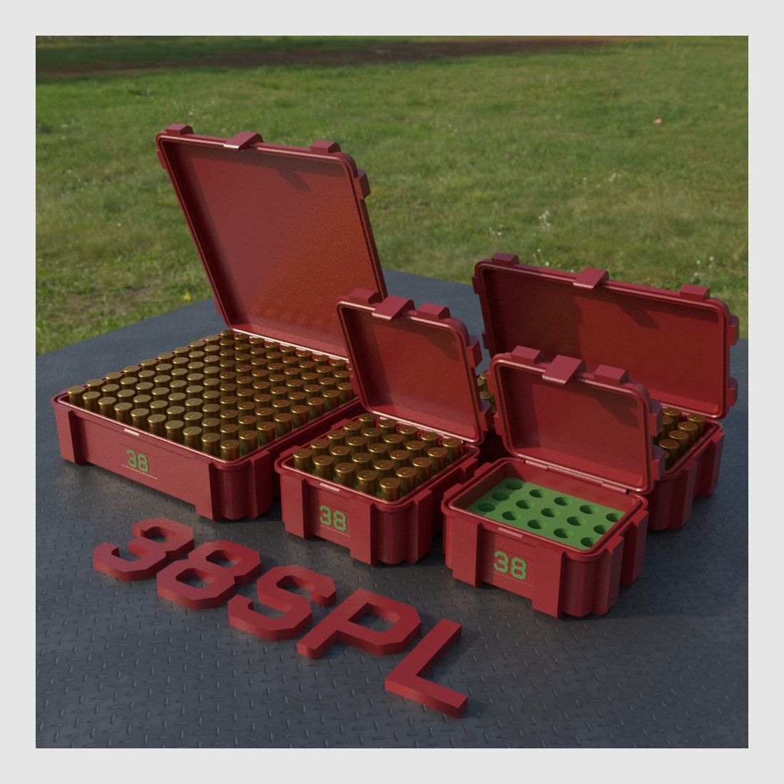 Filamelt Munitionsbox / Ammo Box .38 Special – Patronenbox ‘Klappdeckel’ – 20 / 25 / 50 / 100 Runden