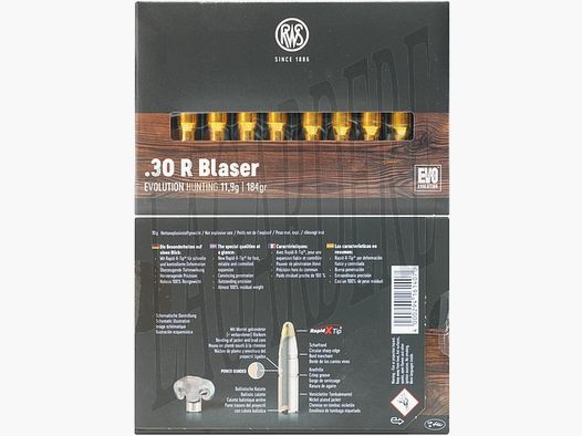 RWS EVO 11,9G/184GRS (PATRONE MIT GESCHOSS)