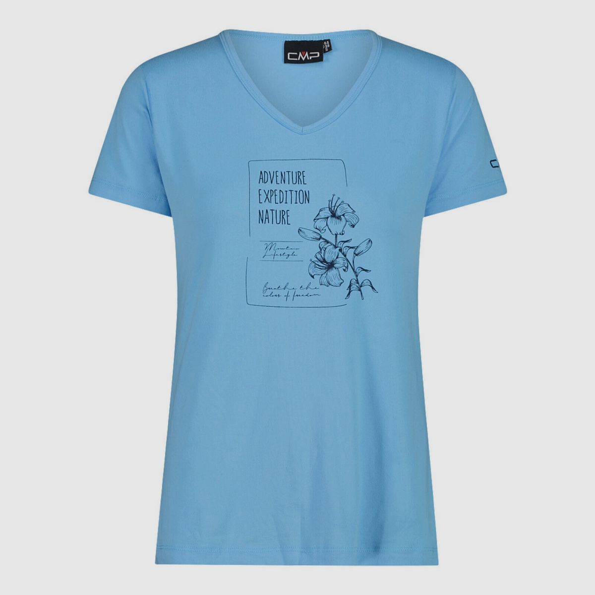 CMP Damen-T-Shirt aus Piqué mit Print vorne