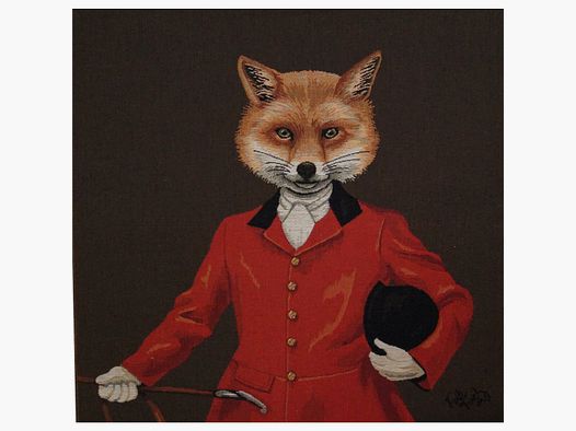 Lovergreen cushion motif cushion fox in red jacket