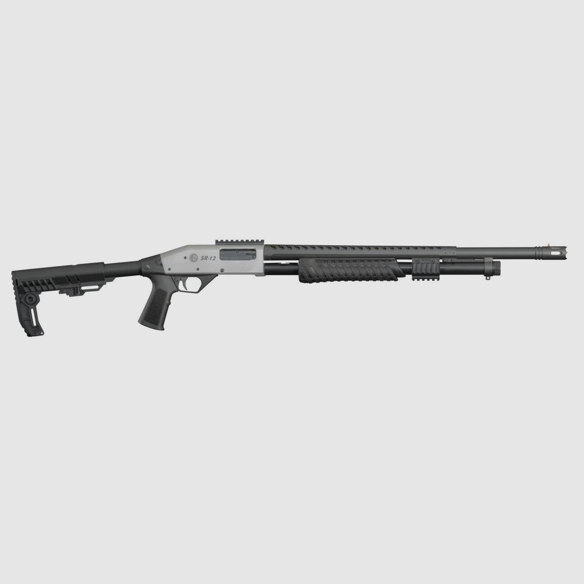 PUMPA AKCYJNA STRZELBA SR-12 TACTICAL C12 CHROMOWANA ODBLASK ROSSI