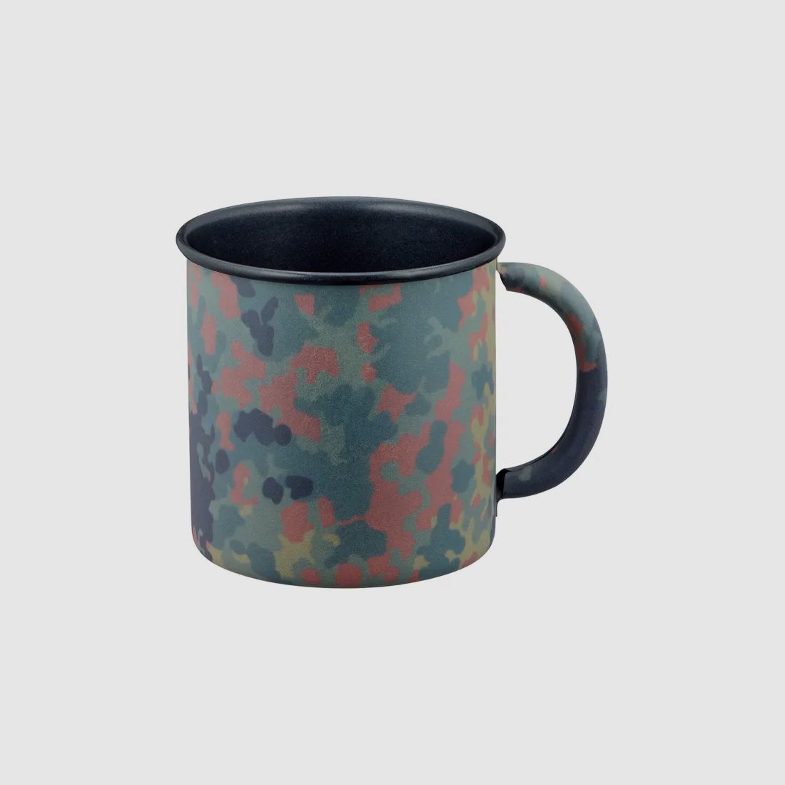 Feldbecher / Feldtasse 300 ml aus Metall mit Teflonbeschichtung - Flecktarn matt -