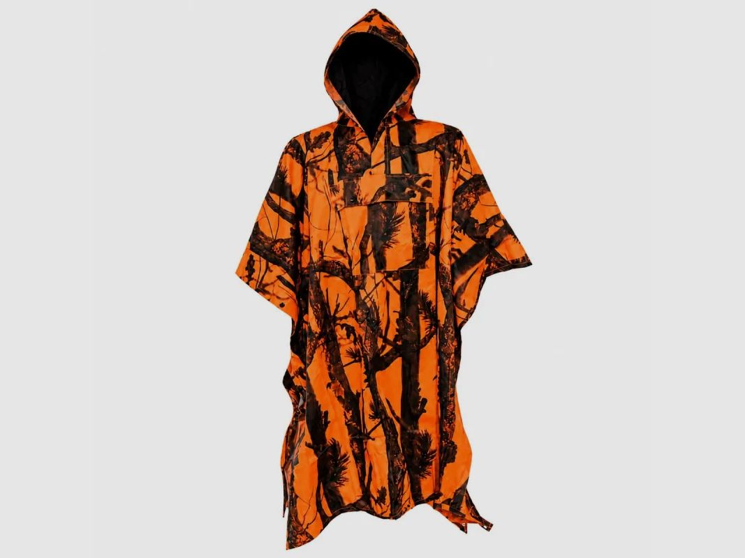 Wodoodporny poncho z powlekanego poliestru pomarańczowy rozmiar uniwersalny, zdjęcie 2 z 9