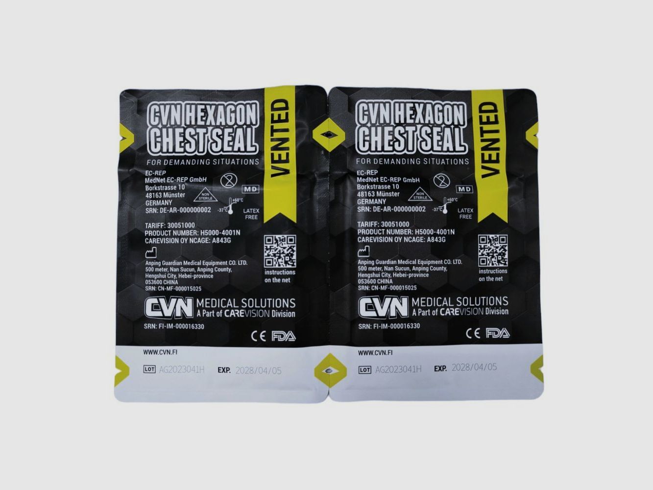 CVN Hexagonal Thorax Seal, Ventilated (Double Pack)