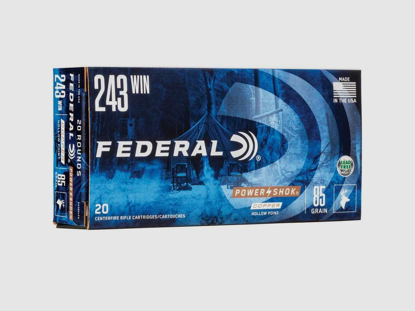 .243 Win. Power Shok Copper HP 5,5g/85grs. Municiones Federal