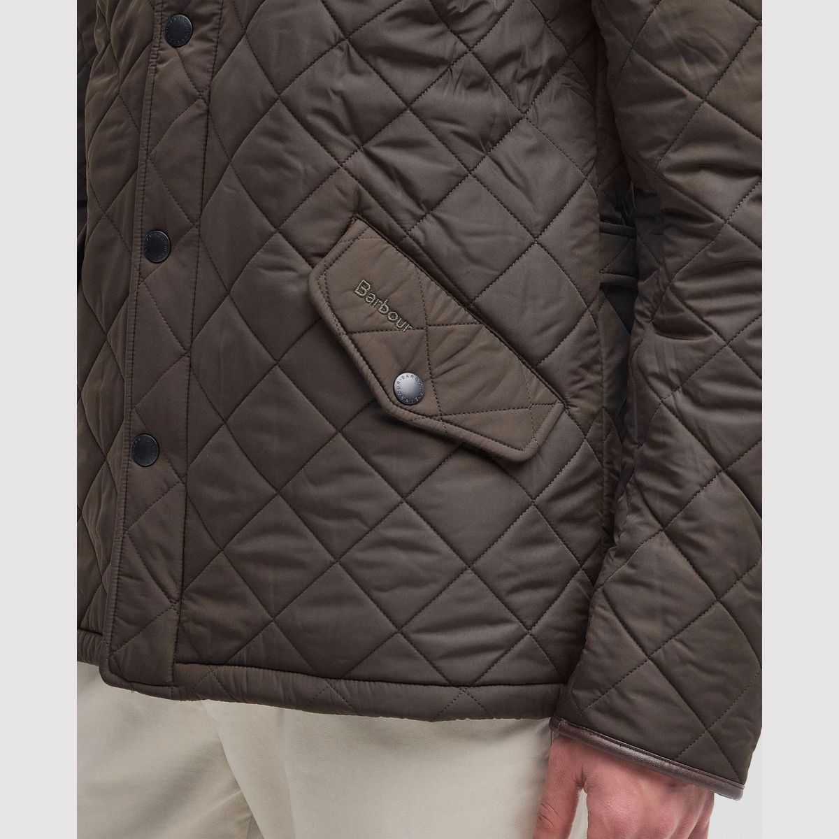 BARBOUR quilted jacket Powell Olive
