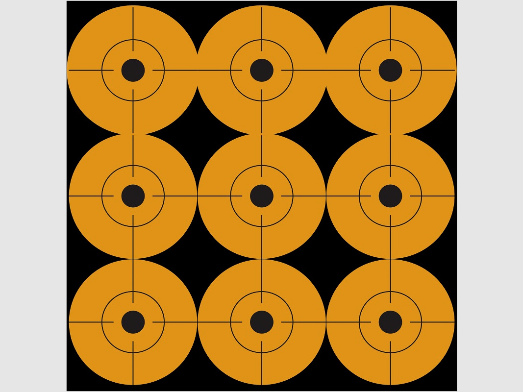 12 Bullseye orange 15cm targets