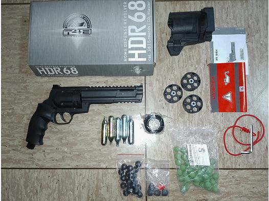 Hdr68 gen1 RAM T4E Set Holster Rubberballs CO2 4 Trommeln + Zubehör 