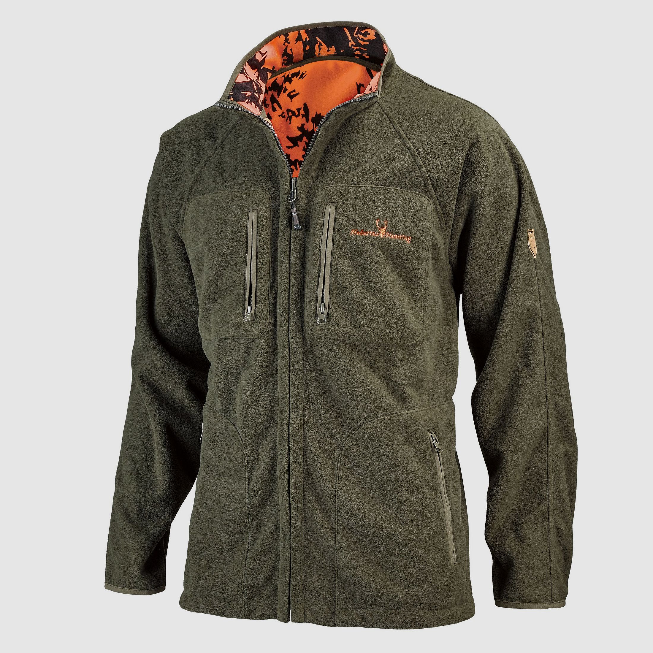 Hubertus Men's Reversible Fleece Jacket Pirsch