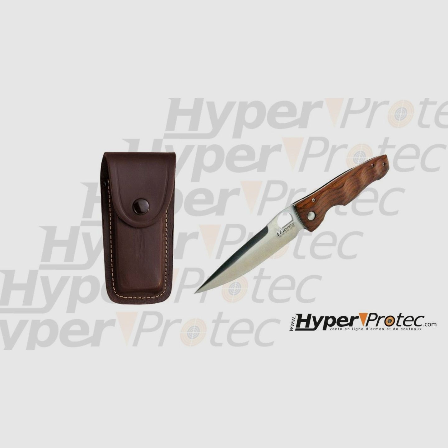 Pack couteau Mcusta Seki elite et étui en cuir marron