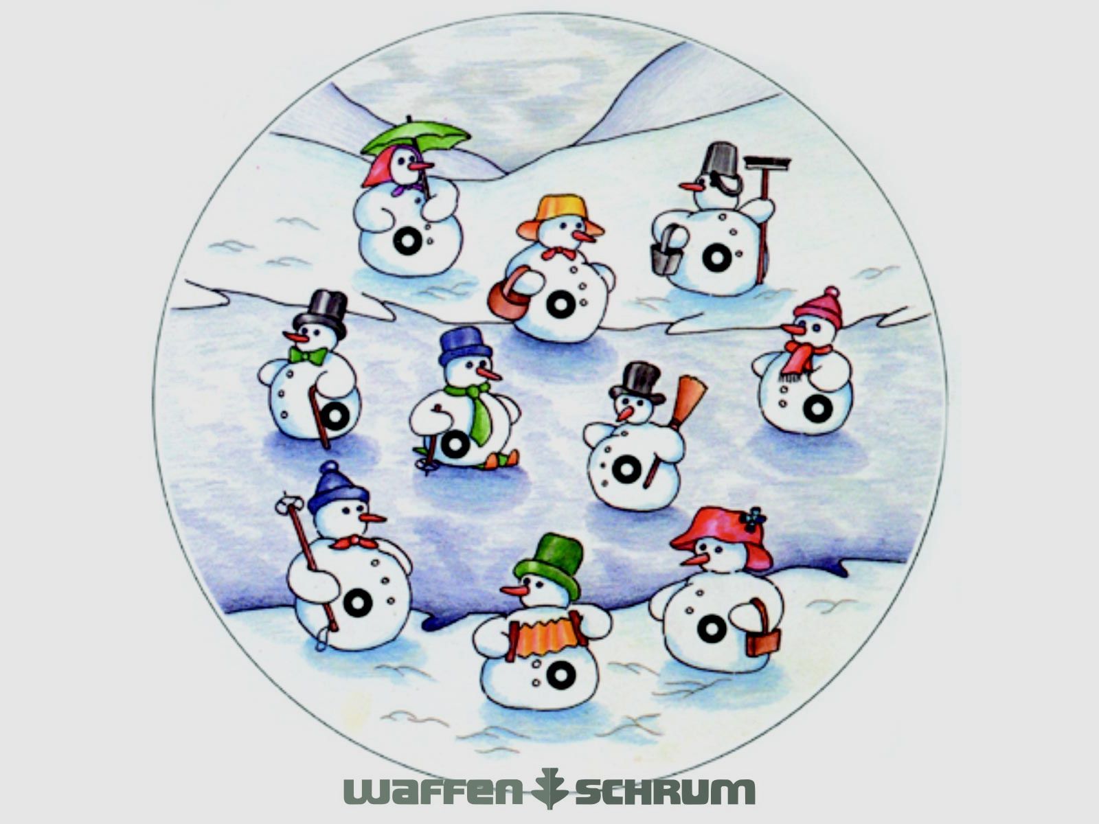 Braun Network Weihnachtsscheibe Schneemann Format: 14x14