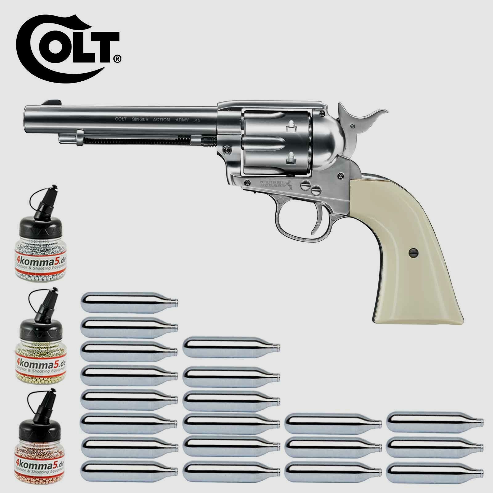 Superset Colt Single Action Army® 45 nickel Co2-Revolver Kaliber 4,5 mm BB (P18)