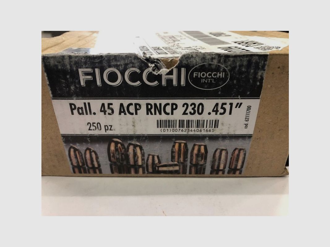 FIOCCHI BALAS CUBIERTAS DE COBRE C45 GR230 RNCP, imagen 1 de 2