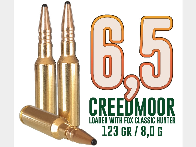 Fox Bullets Classic Hunter 6,5mm Creedmoor 123GR / 8,0g bleifrei 20 Patronen