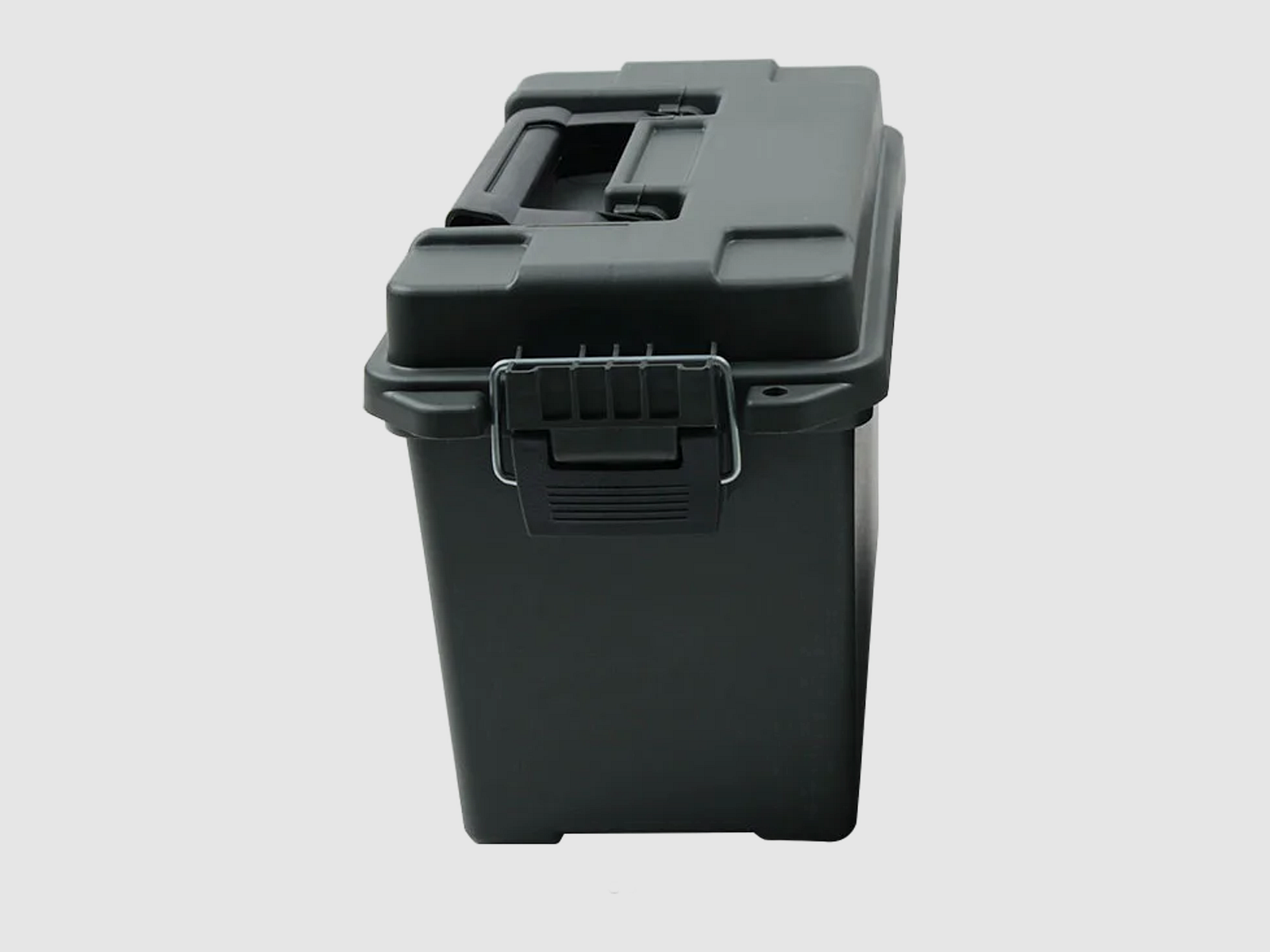 Lockable plastic ammunition box for transport and organization at the shooting range (Ammo 50 / Green)