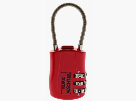 Burg Wächter Adjustable Combination Lock Combi Lock 73 with Shackle Wire Red