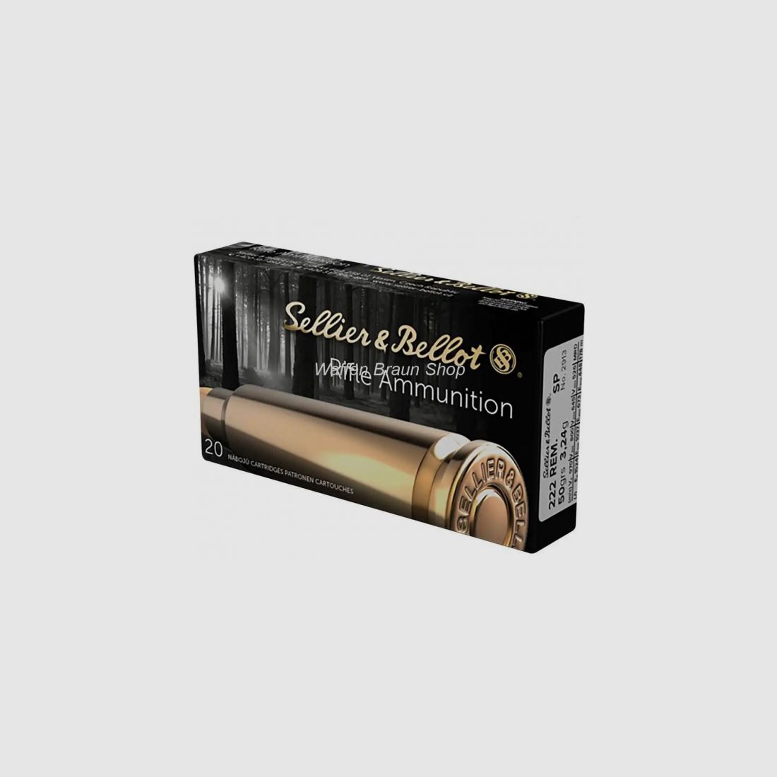 S+B .222Rem.SP weight 50grs. 20St