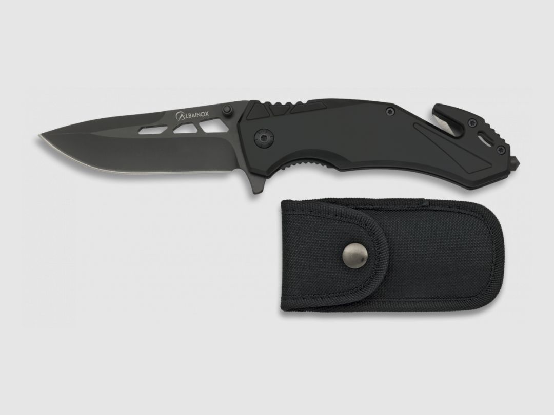 Schwarzes taktisches Klappmesser mit einer Klinge von 8,50 cm
