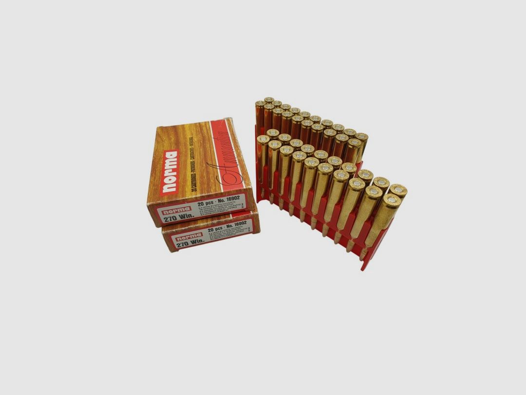 DESTO AMMO - 2 PACKUNGEN MIT 20 MUNITIONEN NORMA KAL.270WIN HALB GESCHLOSSEN 130GR, Bild 1 von 9